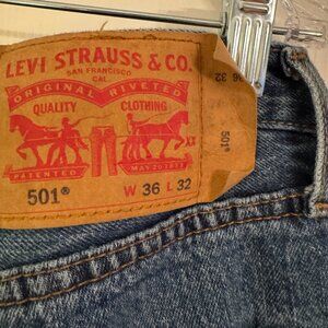 Levis 501 Mens Straight Leg Blue 36x32